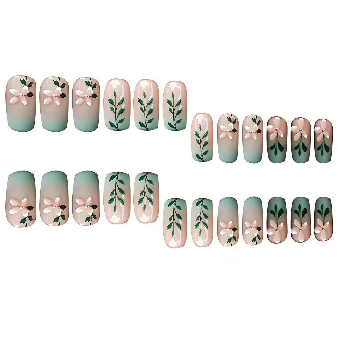 Floral Design Press-On Nail Set Kalsten