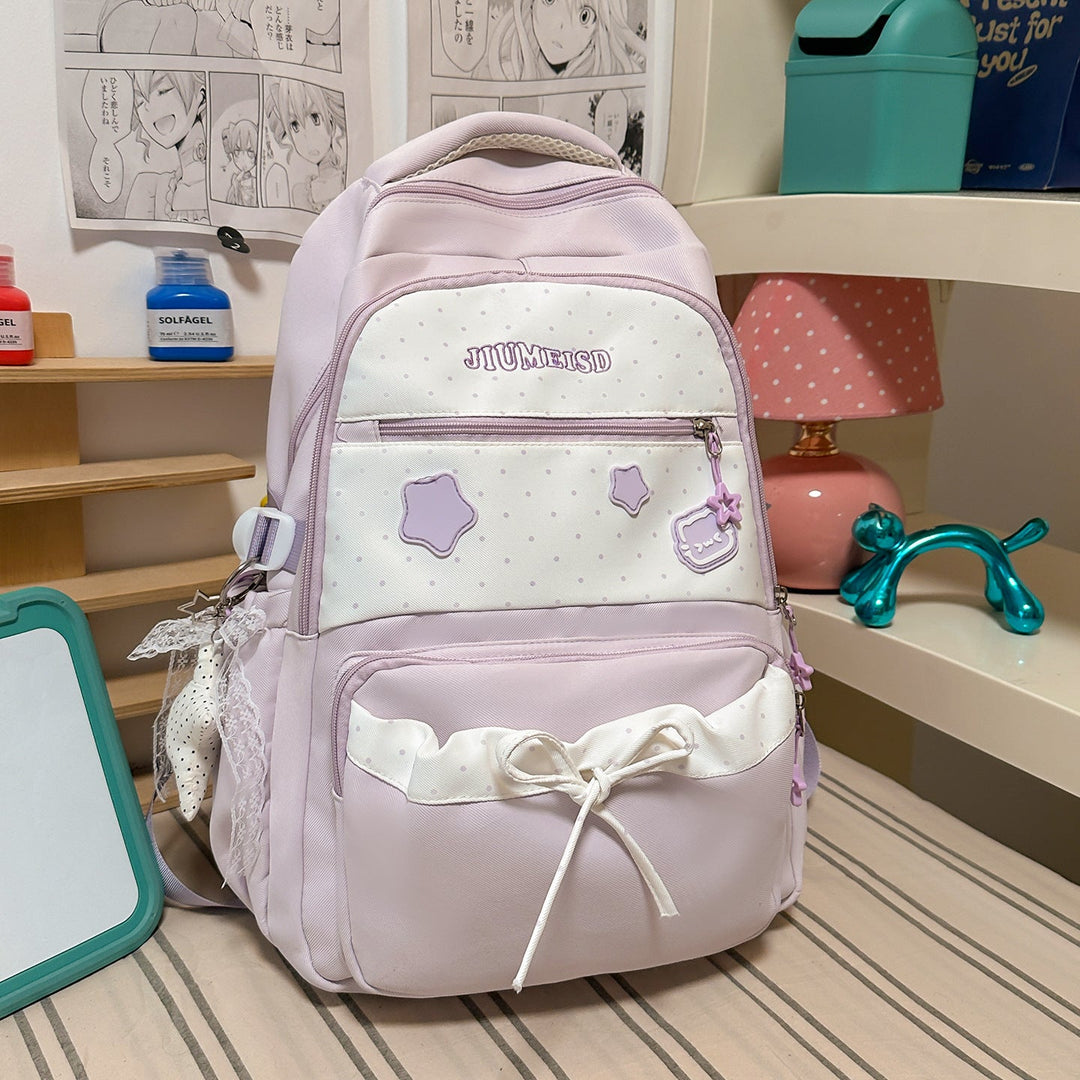 Stylish Polka Dot Casual School Backpack