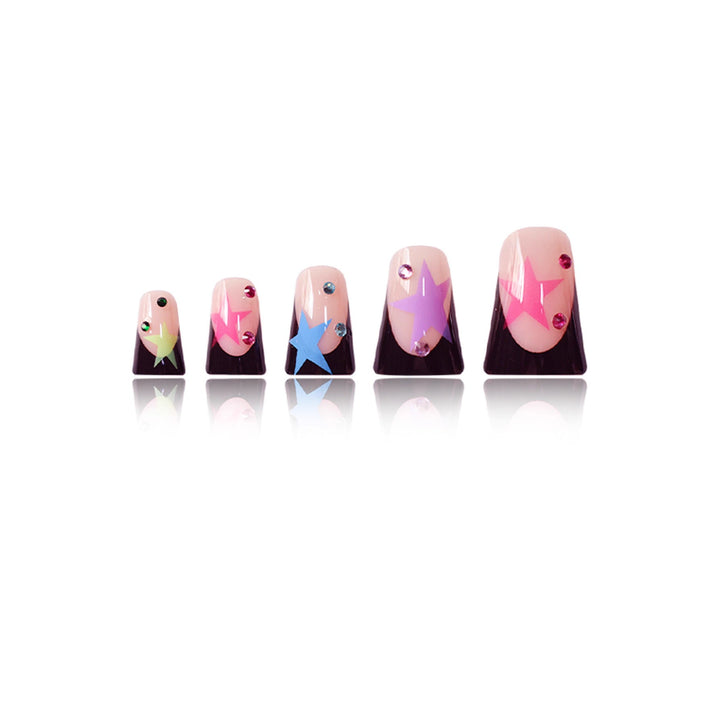Artistic Stiletto Nail Art Set with Star Accents Kalsten
