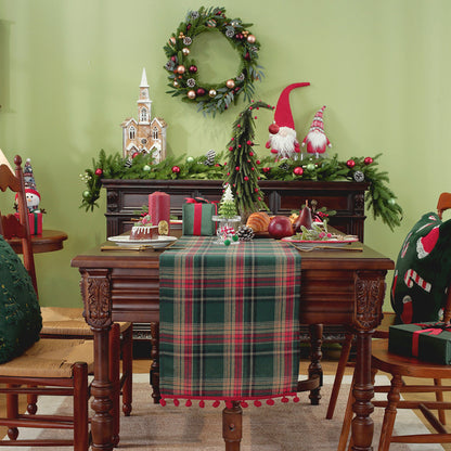 Stylish Pom-Pom Trimmed Table Runner
