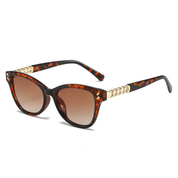 Ladies fashionable cat-eye sunglasses with luxurious chain accents Kalsten