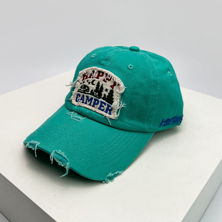 Men's Distressed Embroidered Camping Cap Kalsten