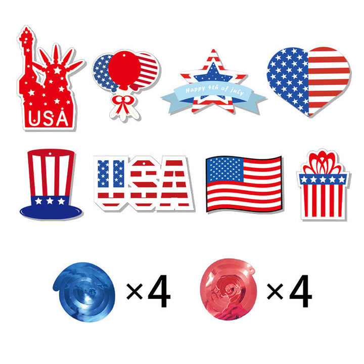 Unisex nan novelty patriotic party glasses assortment with themed foam toppers and mixed star and heart lens shapes Kalsten