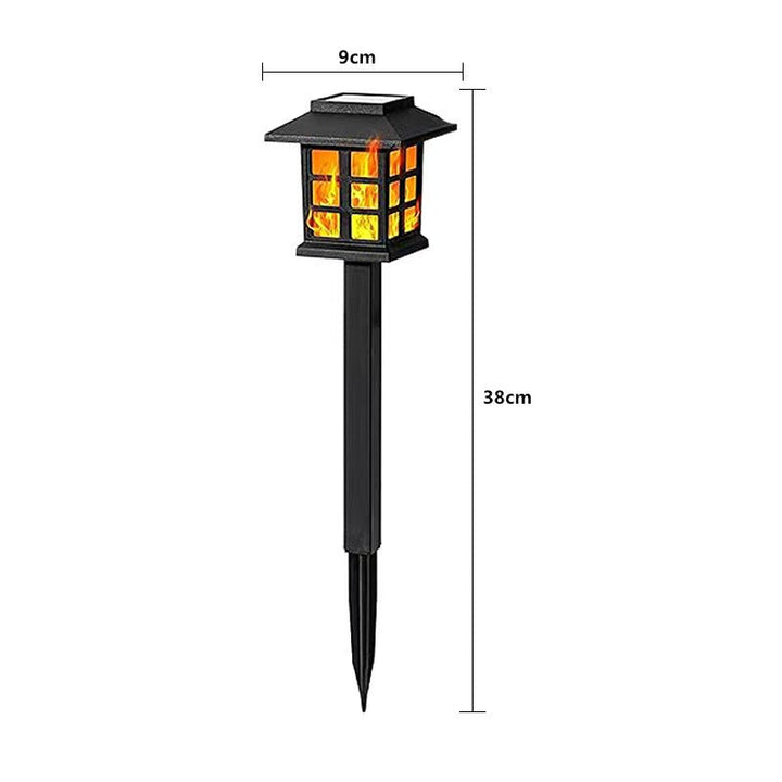 Solar Flame-Effect Garden Pathway Stake Lanterns With Weatherproof ABS Housing And Warm LED Glow Kalsten