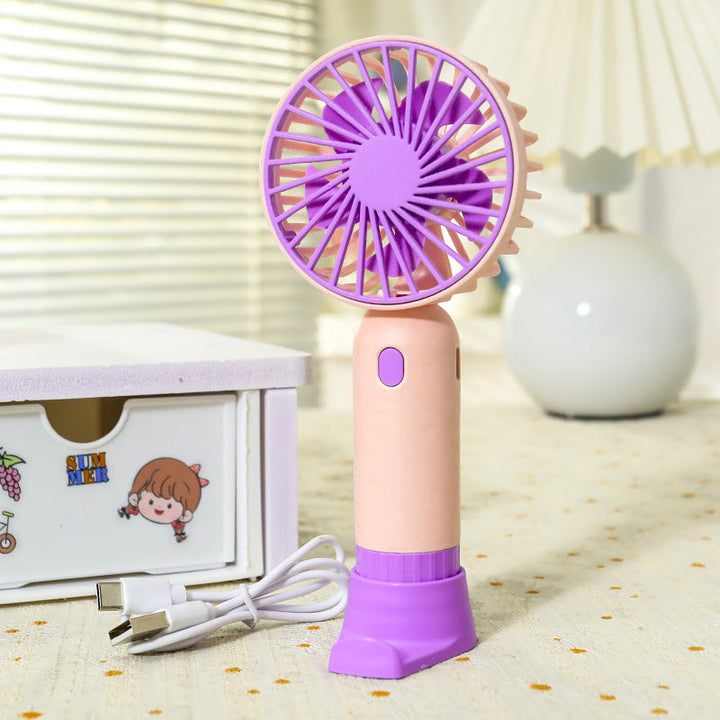 Women's Portable Hand Fan with USB Charging Station Kalsten