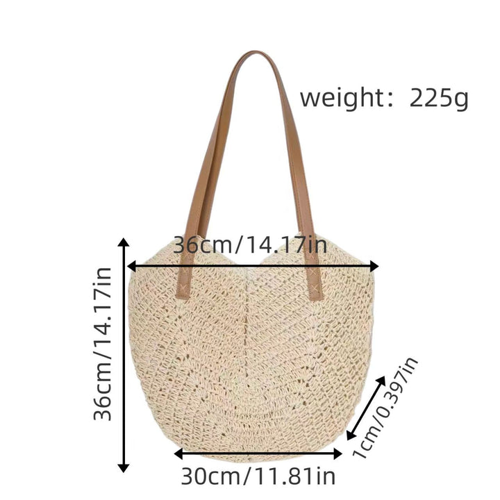 Handbag Made of Woven Natural Material with Elegant Carry Handles Kalsten