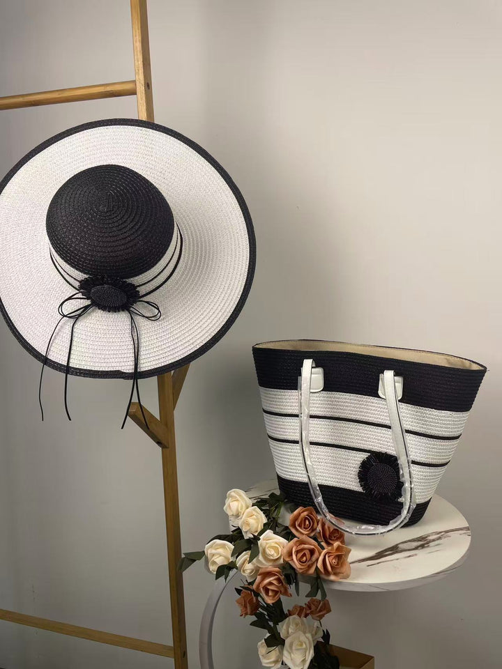 Elegant Beach Bag with Matching Sun Hat Kalsten