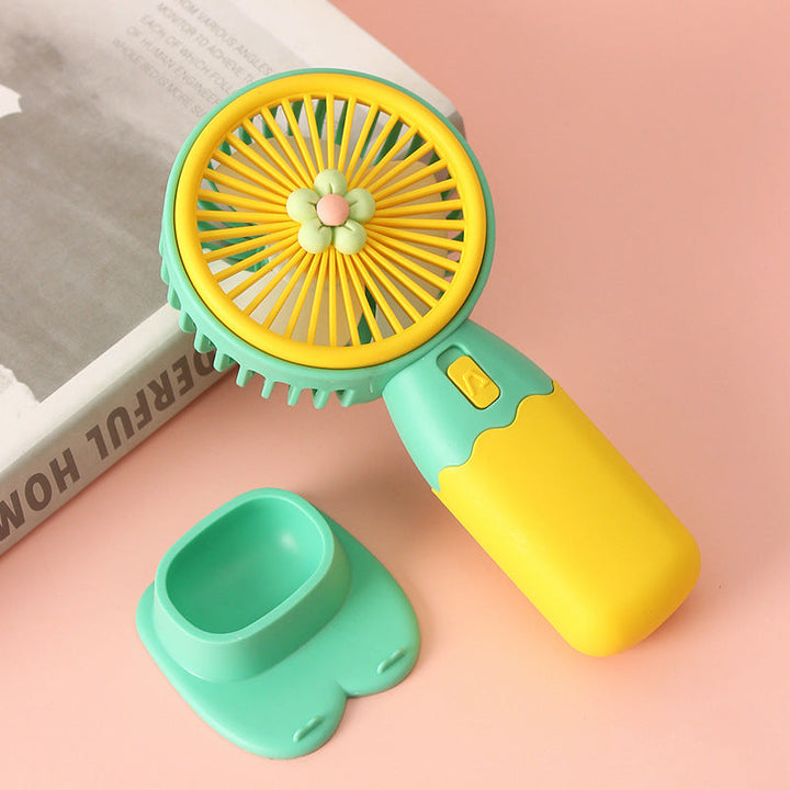 Women Portable Hand Fan with Floral Design Kalsten