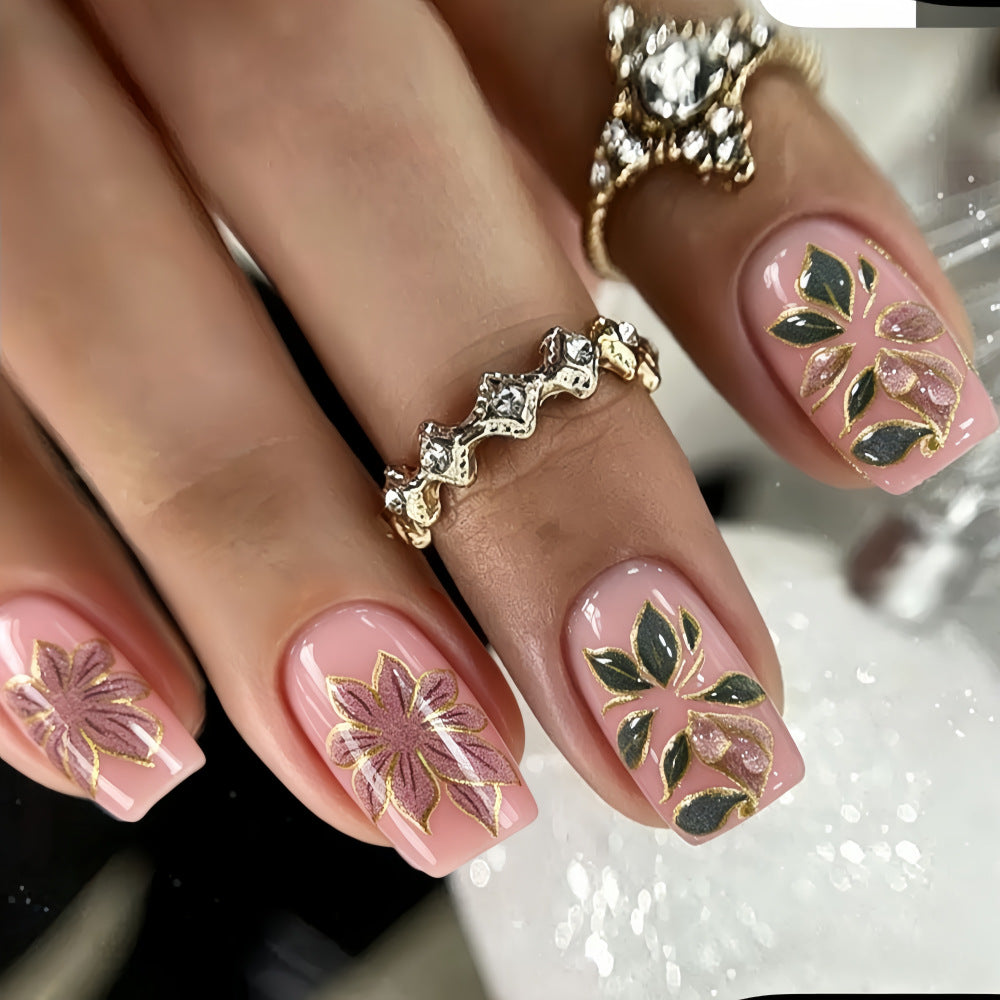 Artificial nails with elegant flower design Kalsten