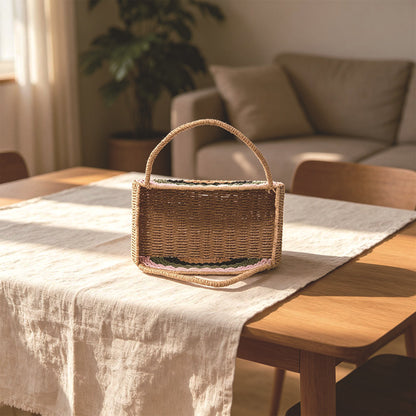 Woven Straw Rainbow Tote Acalora