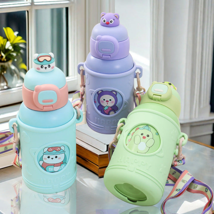 Women's Insulated Water Bottle with Creative Animal Designs and Ergonomic Carrying System Kalsten