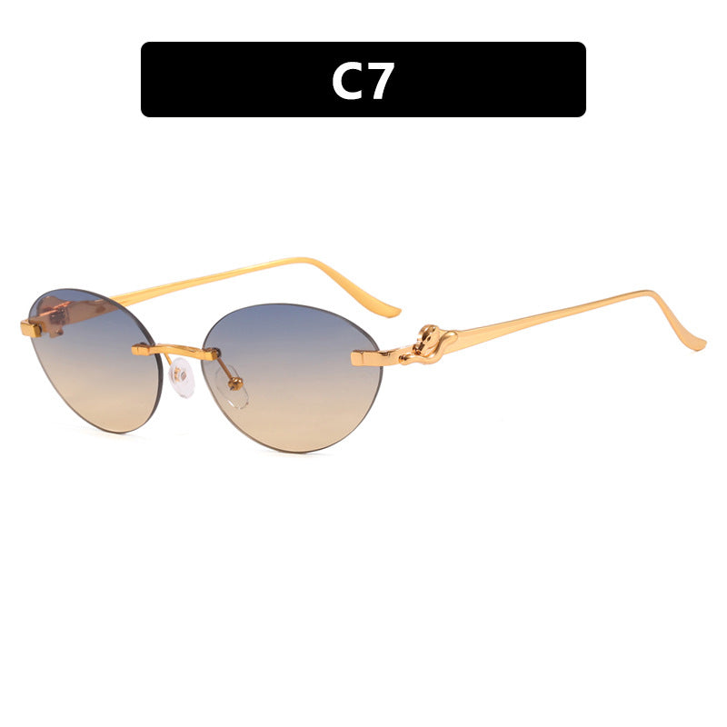 Women's round sunglasses with elegant, semi-transparent frame and fashionable details Kalsten