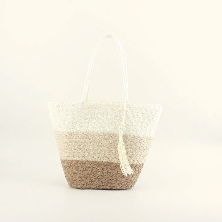 Fashionable crochet shoulder bag with tassel Kalsten