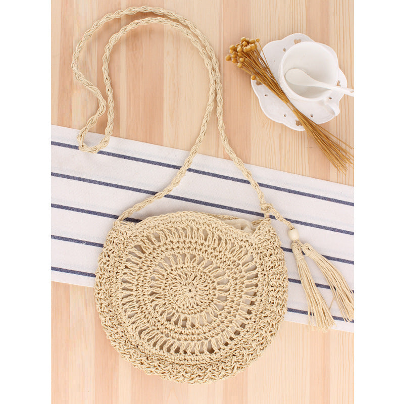Macrame Crossbody Bag with Decorative Fringes Kalsten