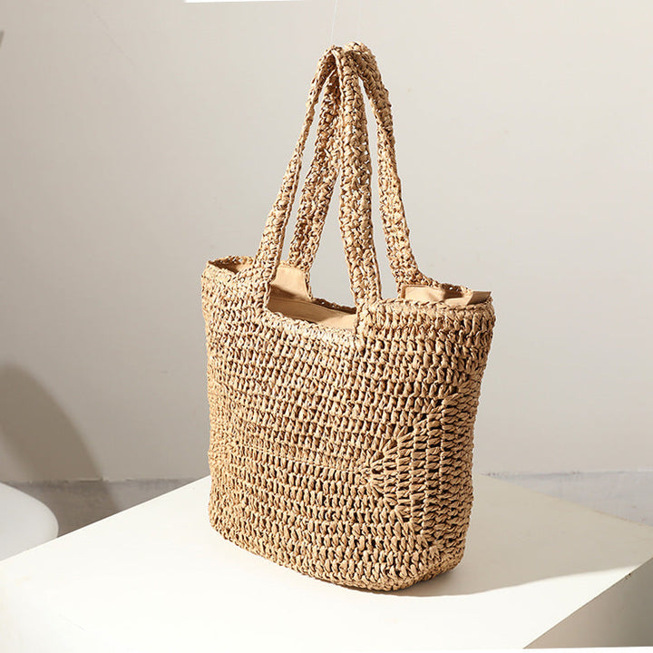 Handmade straw bag with comfortable inner bag Kalsten