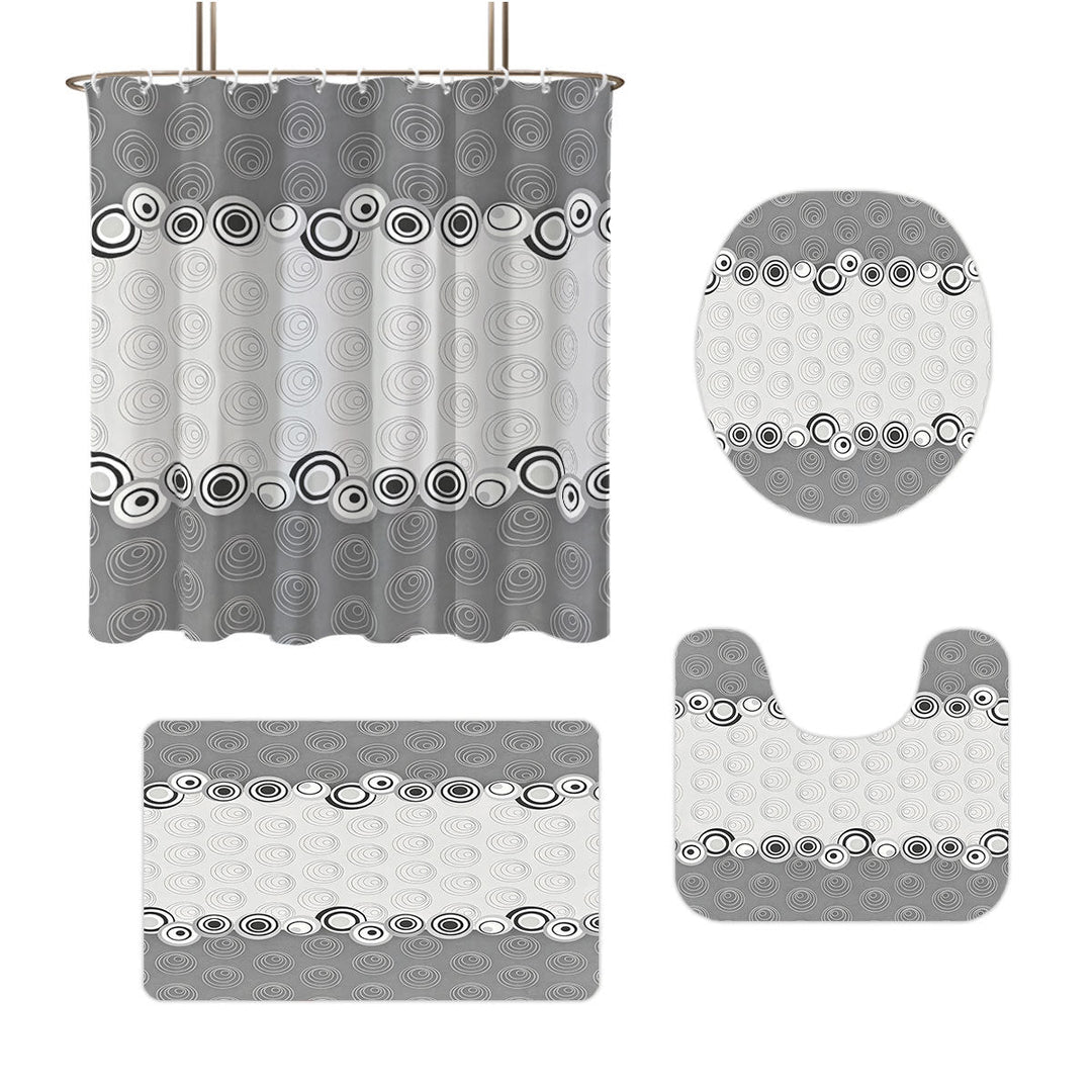 Abstract Design Four-Piece Digital Bathroom Set Kalsten