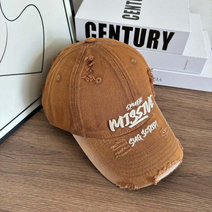 Women's Distressed Denim Adjustable Baseball Cap Kalsten