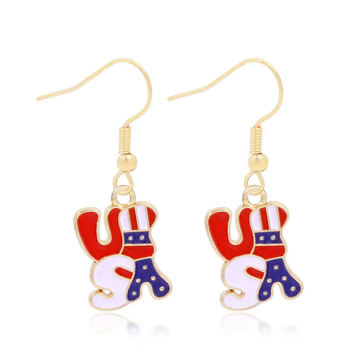 Women's long multi-layer star drop earrings with crystal embellishments and rhodium-plated alloy Kalsten