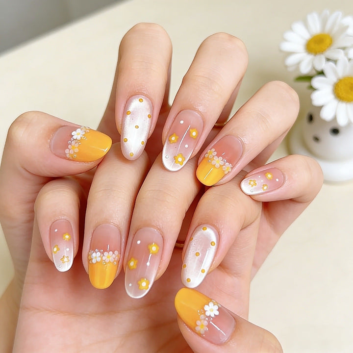 Artistic Floral-Designed Press-On Nail Set Kalsten