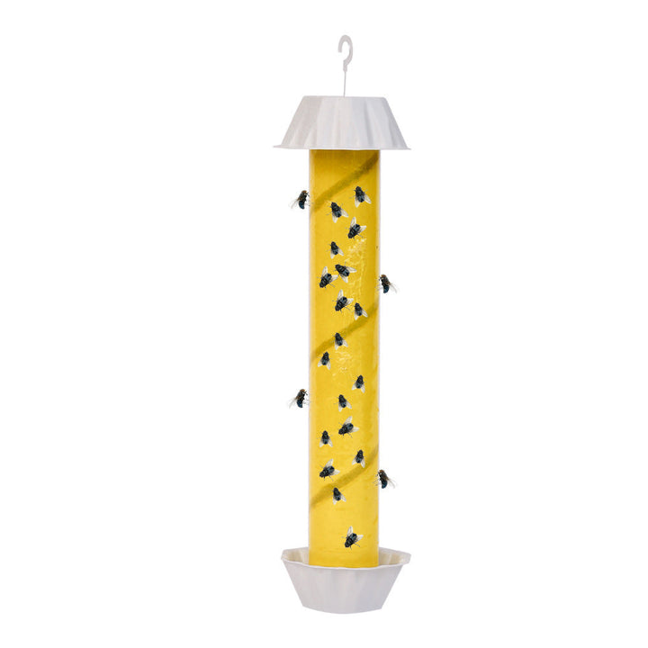 Hanging suet cylinder bird feeder with protective cap and drainage tray Kalsten