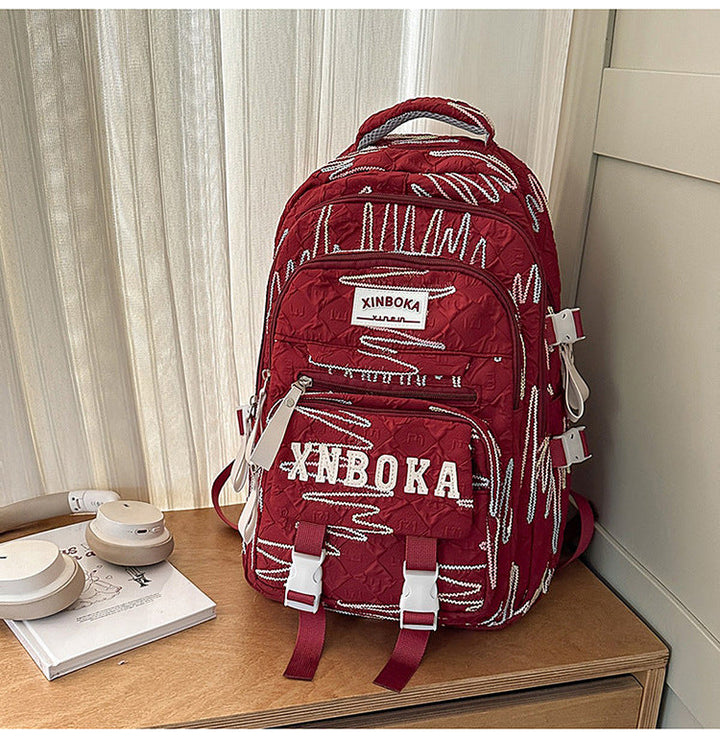 Multi-Functional Patterned School Backpack