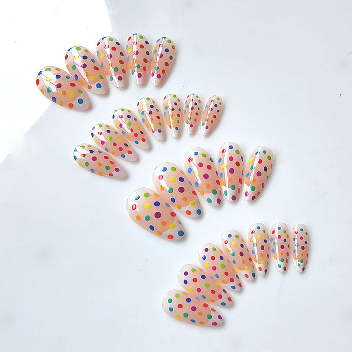 Artificial artificial nails with colorful dot design Kalsten