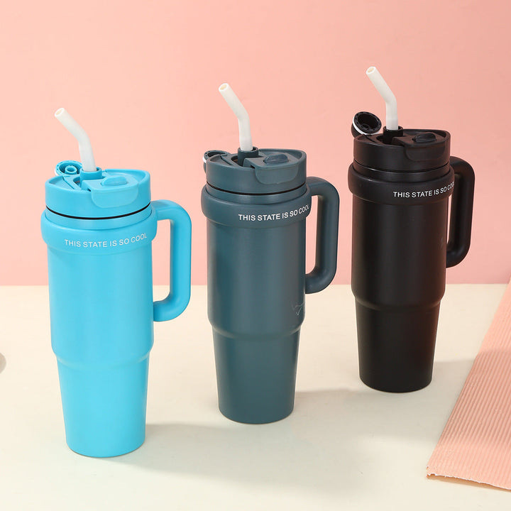 Unisex drinking cup with integrated straw Kalsten