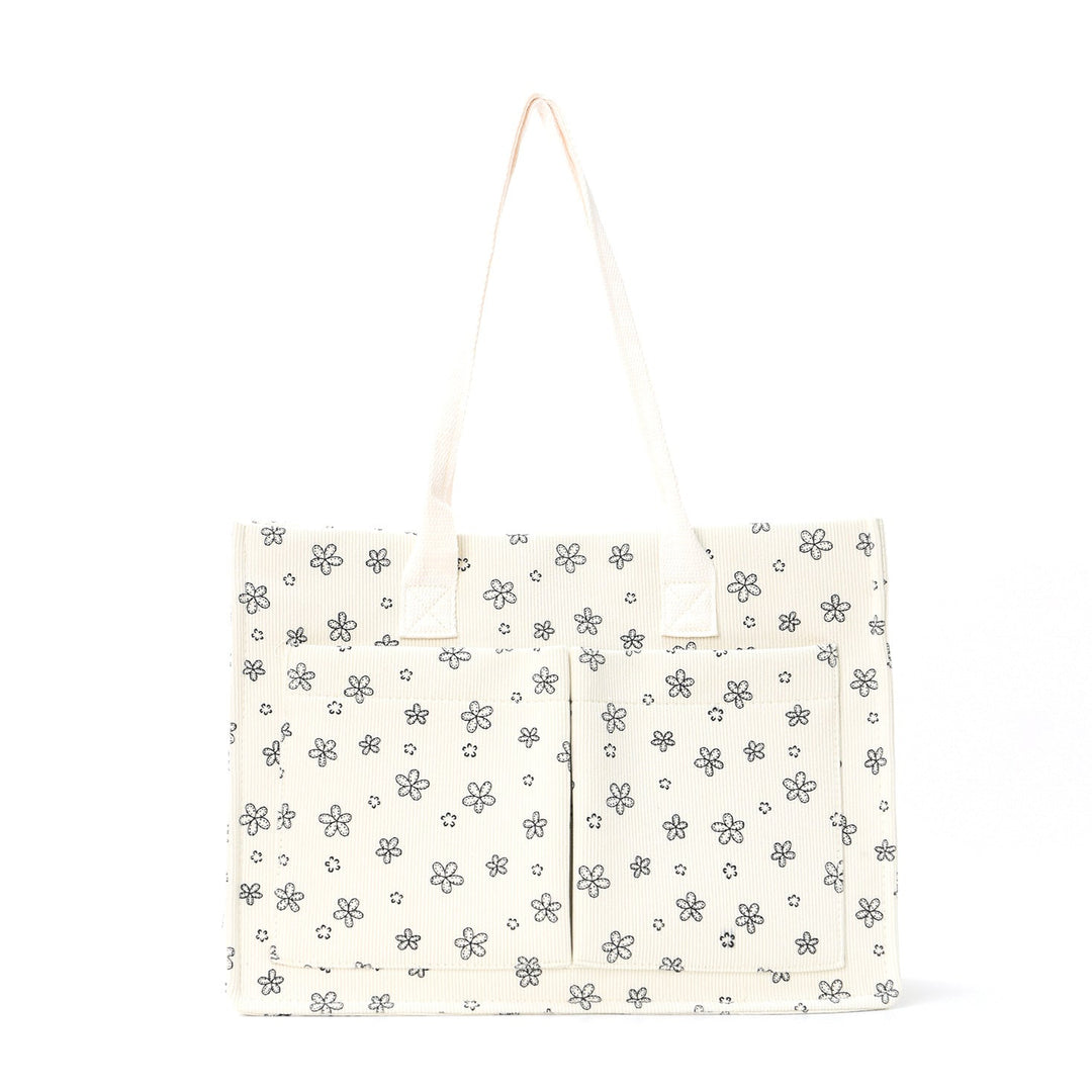 Shopping bag with floral pattern and practical exterior pockets Kalsten