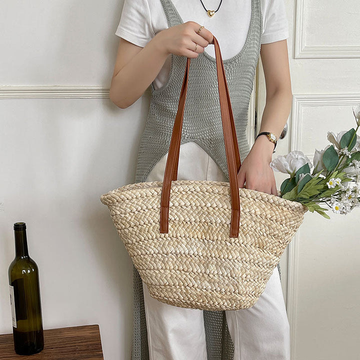 Elegant Bast bag with Long Leather Straps Kalsten