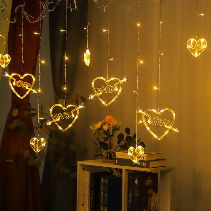 Love Curtain Lamp Room Holiday Romantic Christmas Decoration | Kalsten