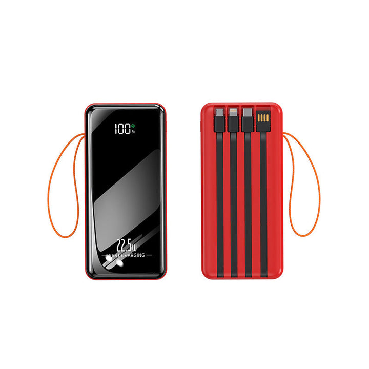 Portable power bank with integrated charging cables and digital display Kalsten