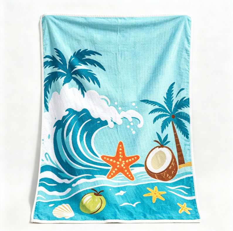 Beach blanket with tropical motif and high-quality waffle structure Kalsten