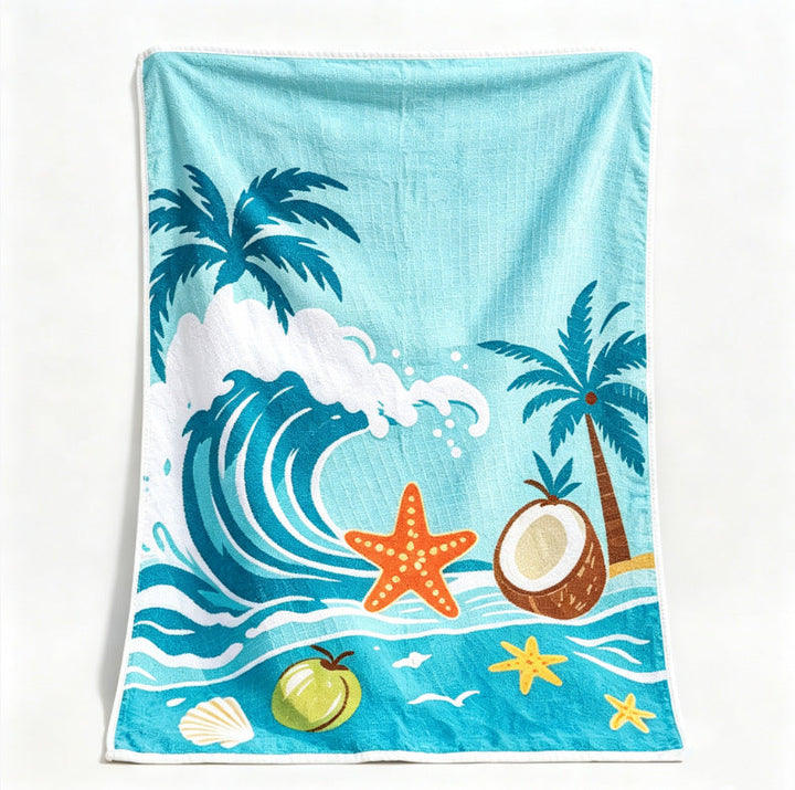 Beach blanket with tropical motif and high-quality waffle structure Kalsten