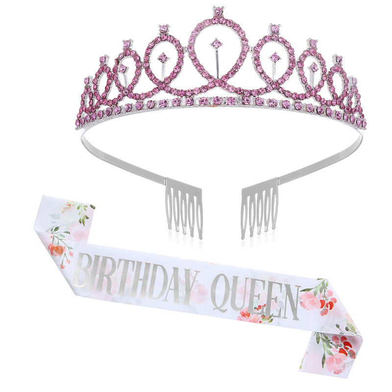 Ladies Sparkling Crown with Rhinestone Decorations Kalsten