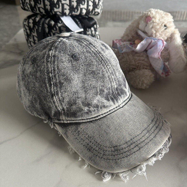 Unisex Distressed Denim Baseball Cap Kalsten