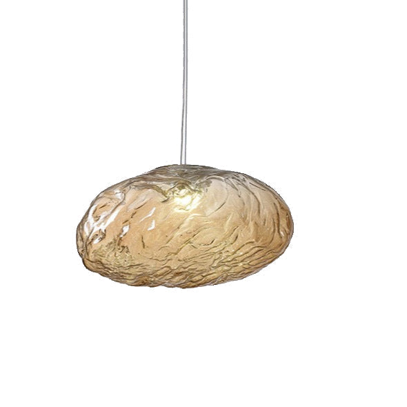 Pendant Light Glass Cloud 15.7 in Amber Dining Room Kitchen Island Hanging Ceiling Lamp Minimalist Nordic Artistic Fixture | Kalsten
