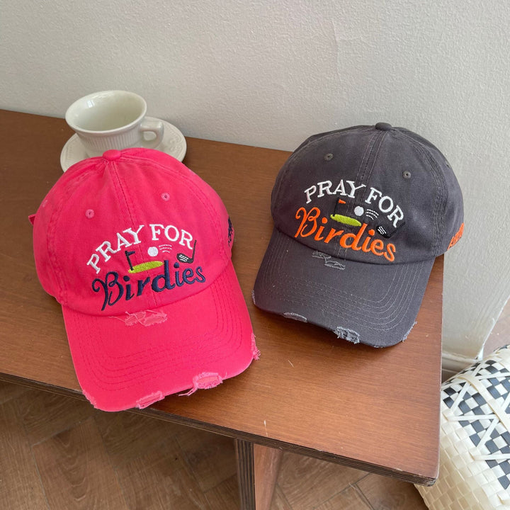 Women's Casual Distressed Embroidered Baseball Cap Kalsten
