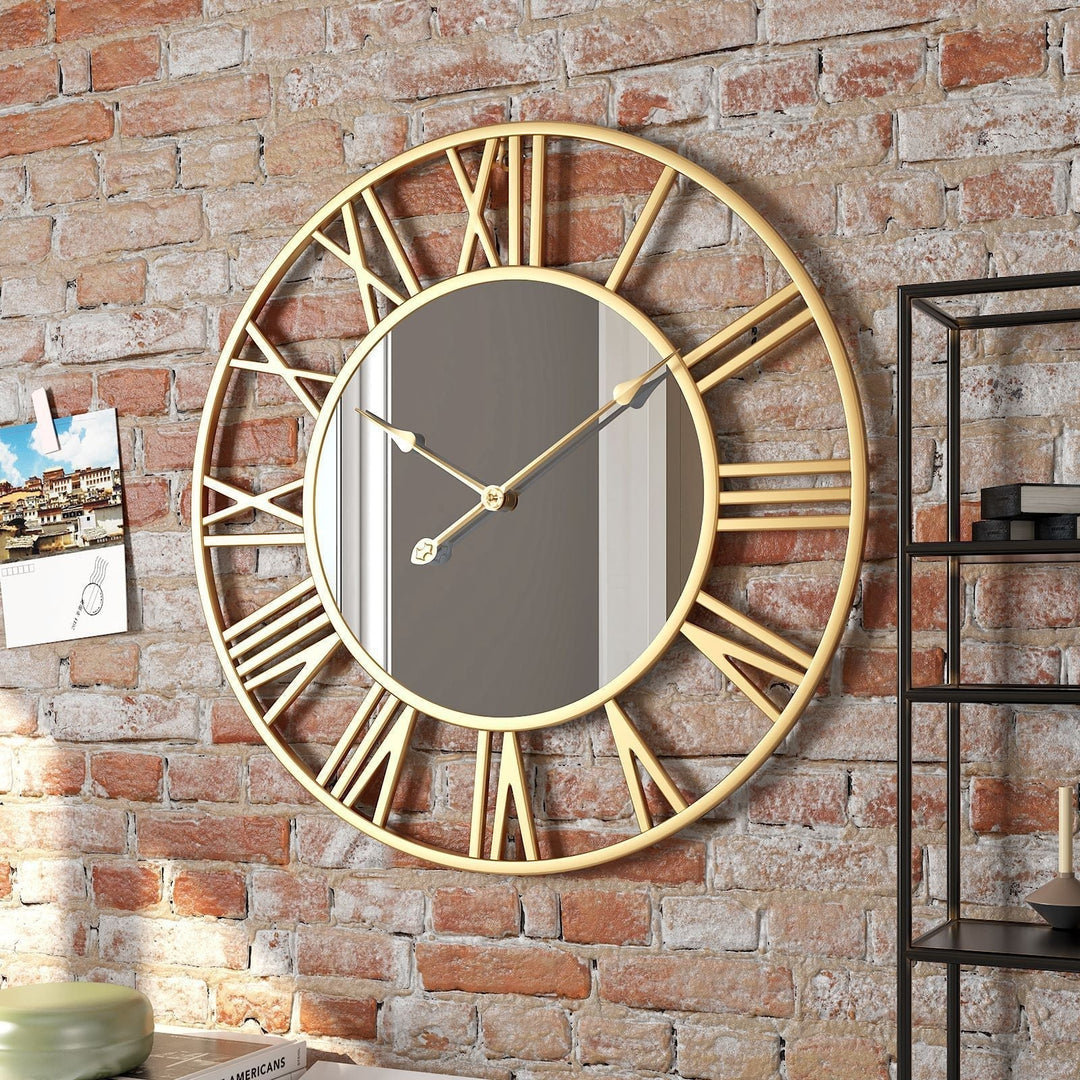 Kalsten | Metal Vintage Large Size Wall Clock with Mirror 39cm