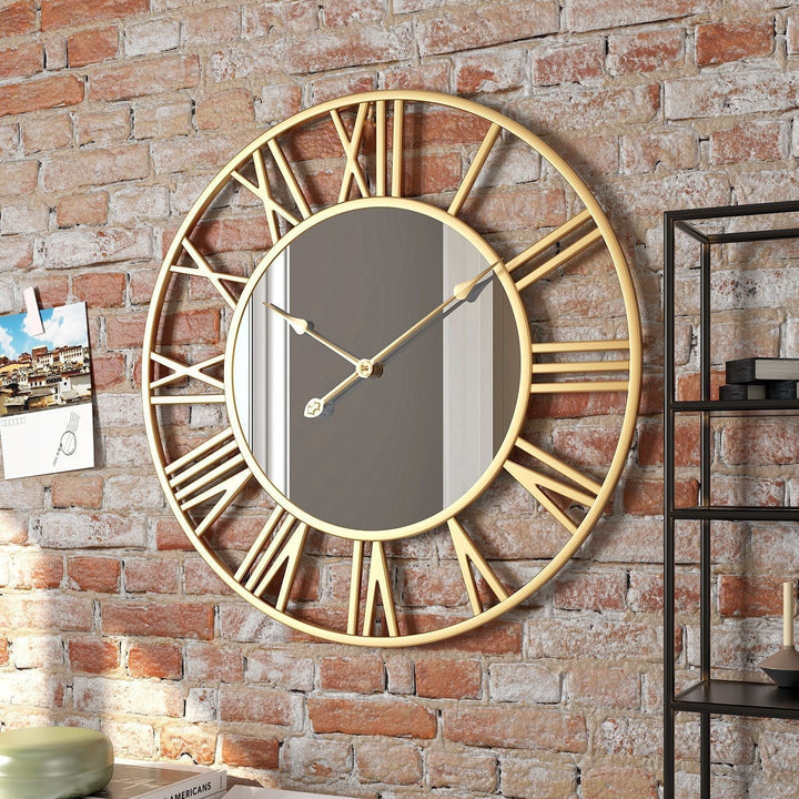 Kalsten | Metal Vintage Large Size Wall Clock with Mirror 39cm