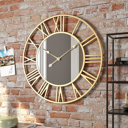 Metal Vintage Large Wall Clock with Mirror 39cm