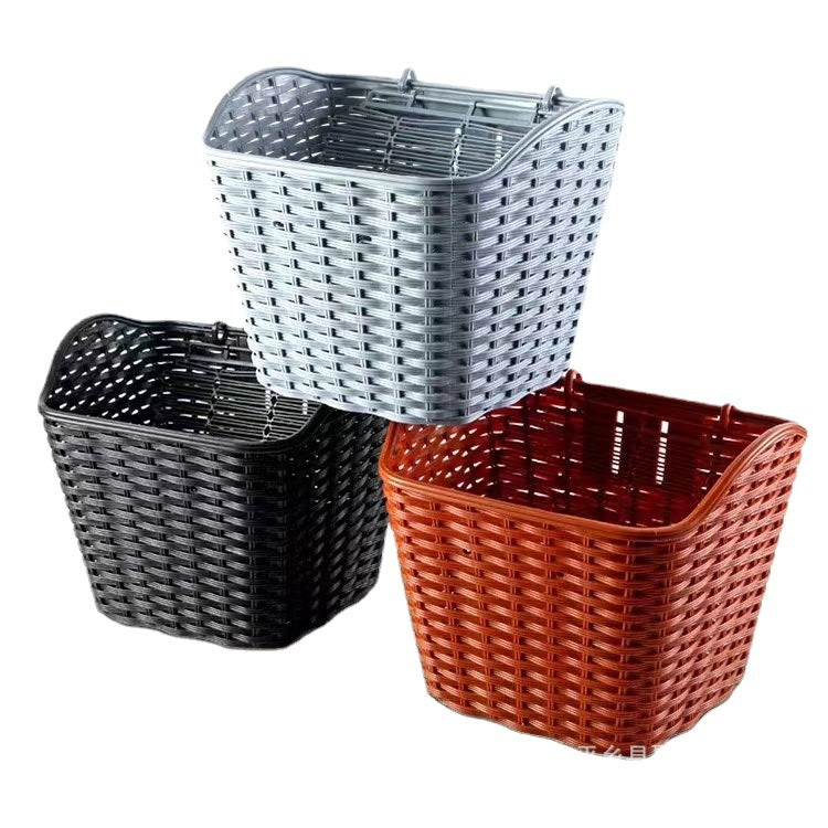 woven quick-release front bike basket with removable mounting bracket Kalsten