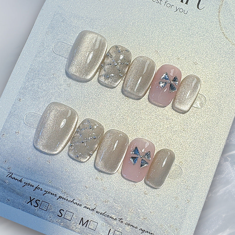 Classic French Tip Press-On Nail Set Kalsten