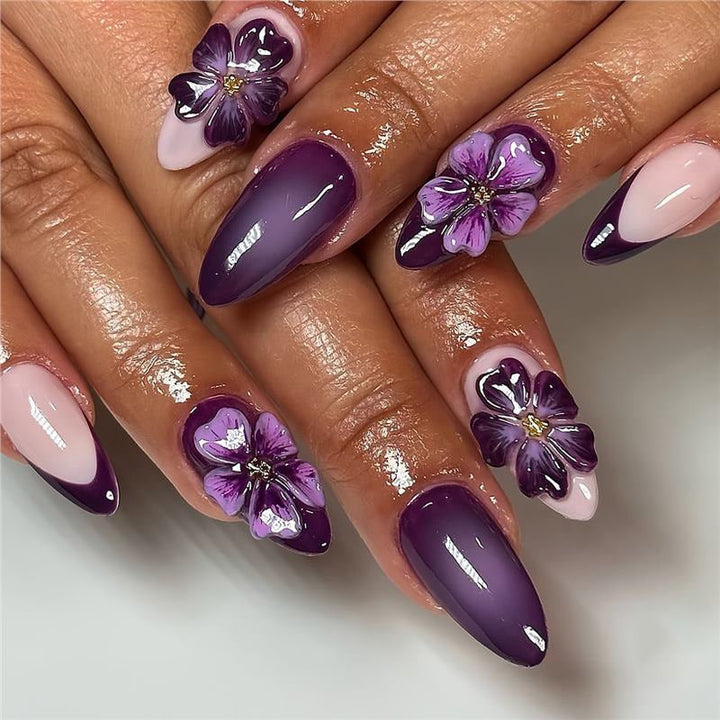 Artistic Floral Design Press-On Nail Set Kalsten