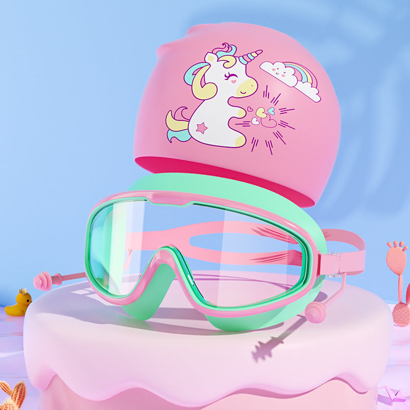 Kids Unicorn-Themed Swim Mask and Cap Set Kalsten
