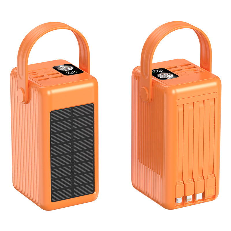 Portable Solar Power Bank with Integrated Cable Management and LED Display Kalsten