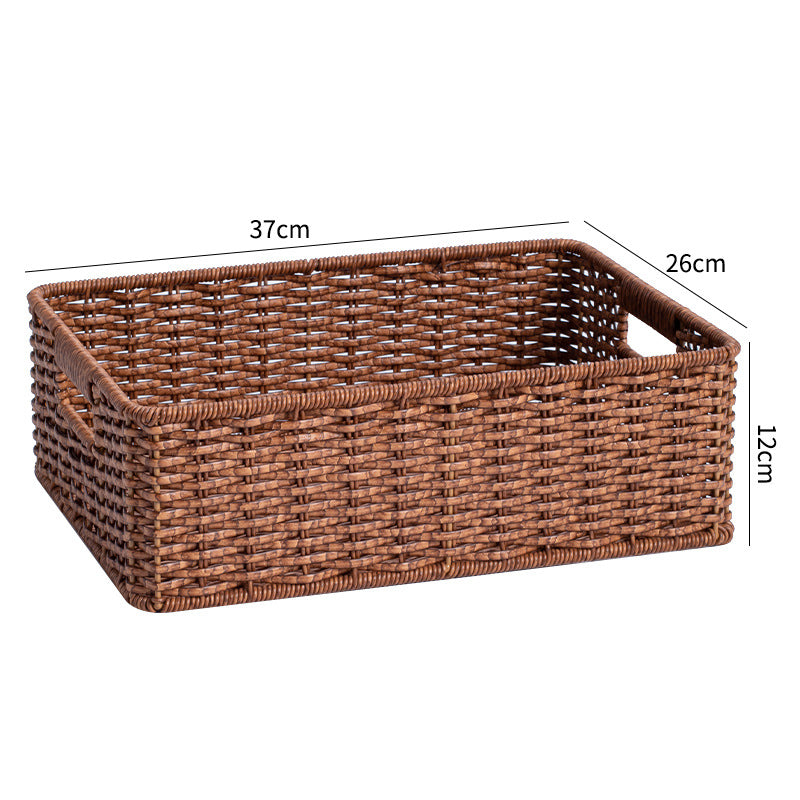 Handcrafted Large Rectangular Wicker Storage Basket Kalsten