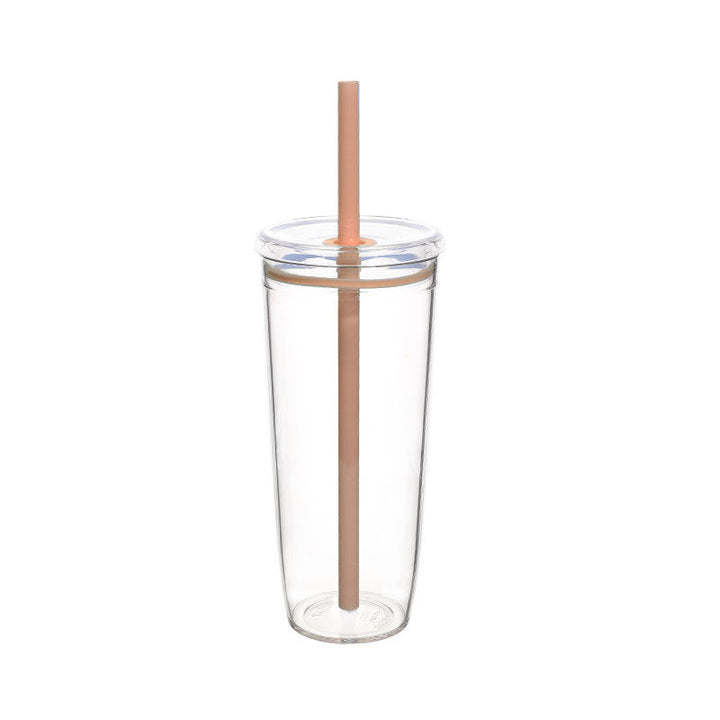 Women's Transparent BPA-free Drinking Cup with Integrated Straw Kalsten