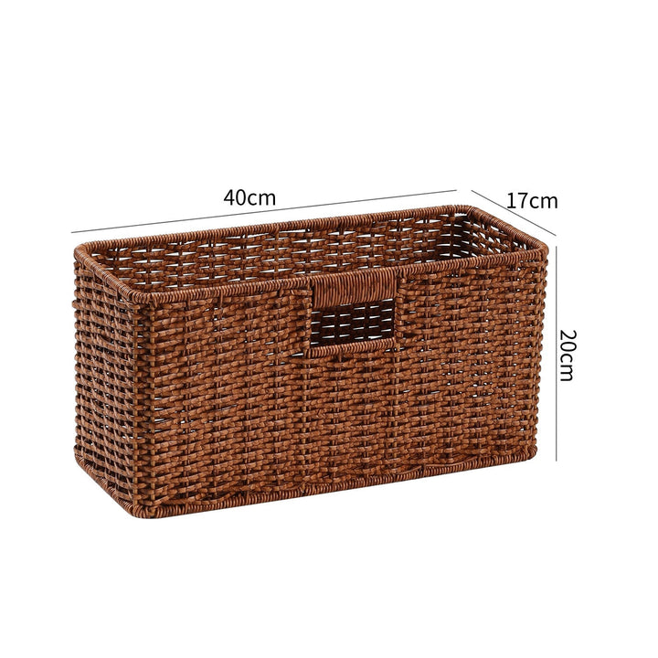 Handwoven Rectangular Storage Basket with Cut-Out Handles Kalsten