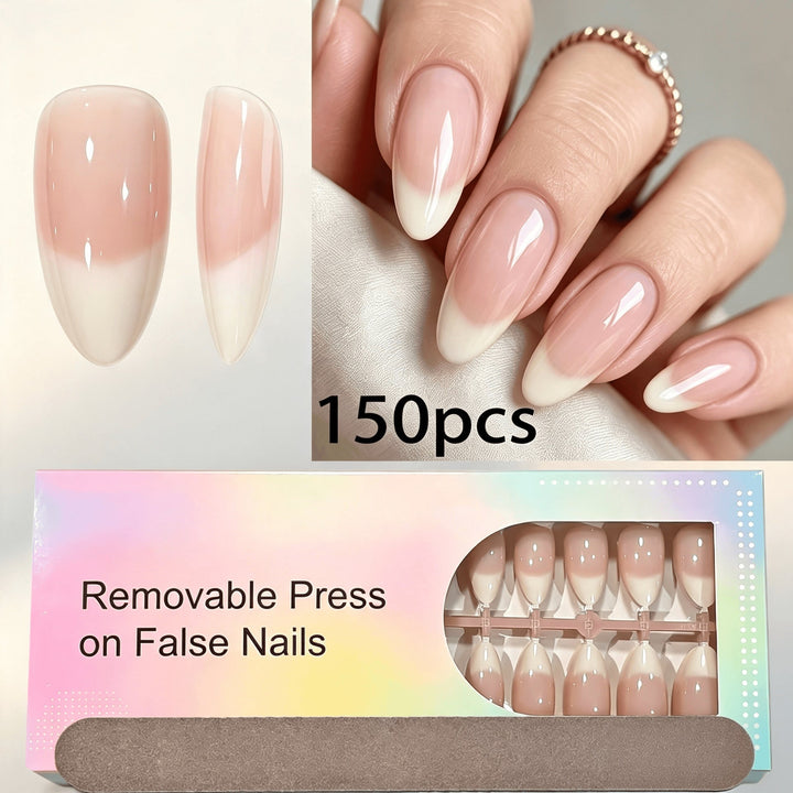 Elegant Gradient French Tip Press-On Nails Kalsten