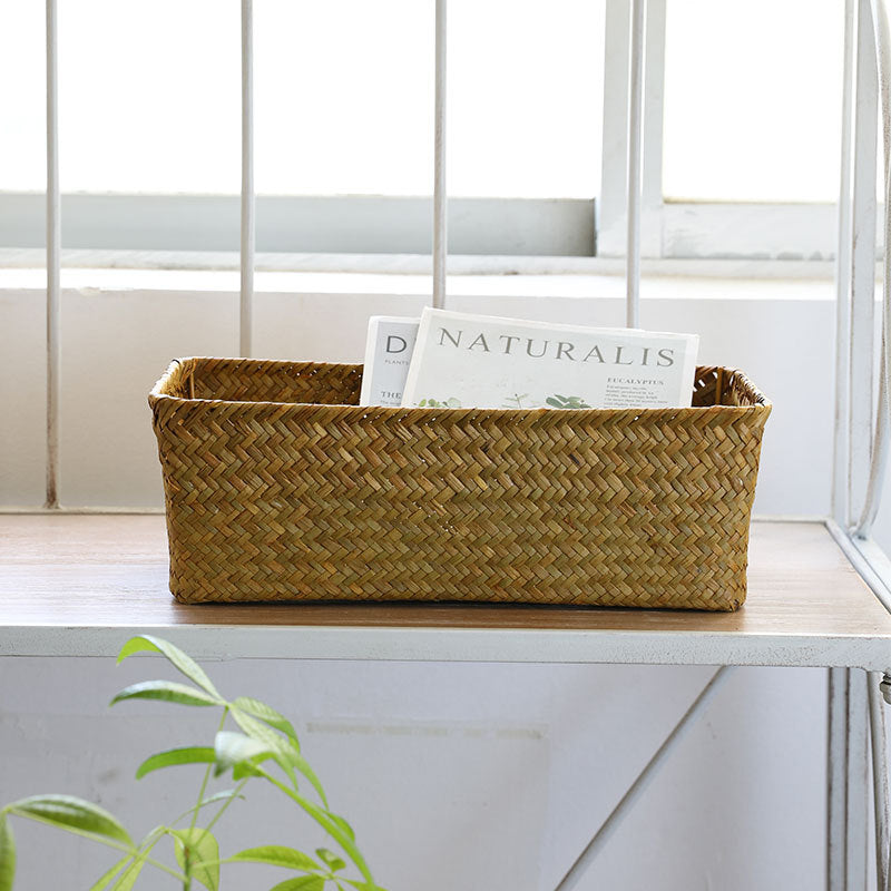 Unisex Rectangular Storage Basket made of Natural Wicker Kalsten